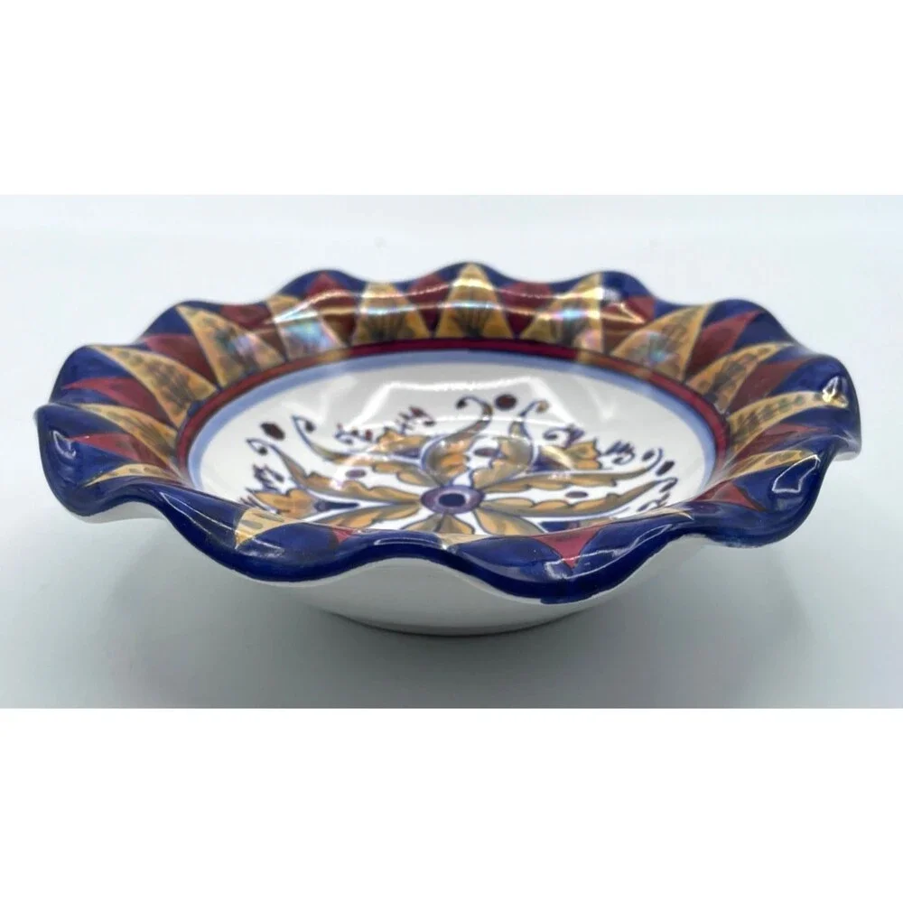 Vintage Gualdo Tadino Italy Signed Bowl Frillici Perugia Umbria Ceramics